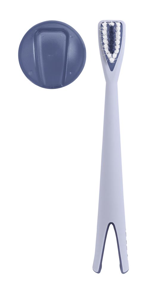 Brosse à dents 1er âge avec son support Béaba coloris minéral