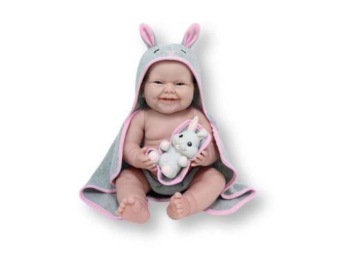 Berenguer - All-Vinyl La Newborn Moments Bunny Theme with Accessory. REAL GIRL!