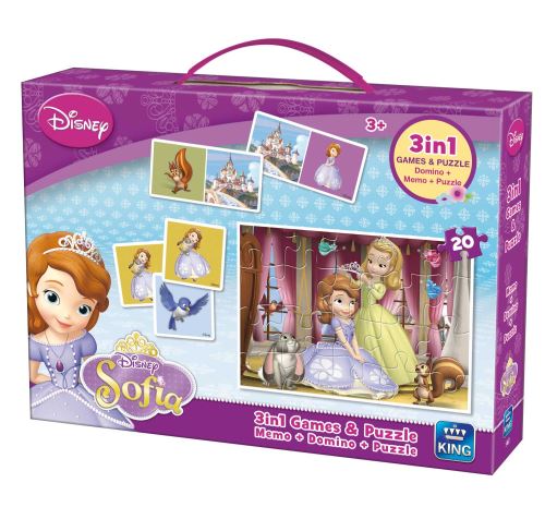 King Disney Sofia The First - 3 Jeux et Puzzles