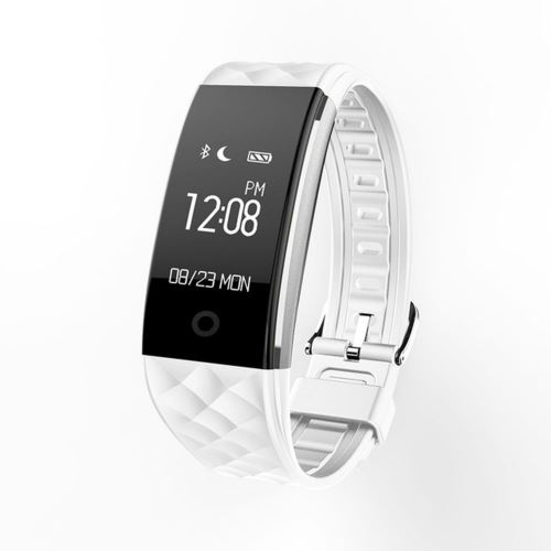 Bracelet S2 Smart Band Bracelet avec fréquence cardiaque BT 4.0 BLE Smartband étanche Blanc
