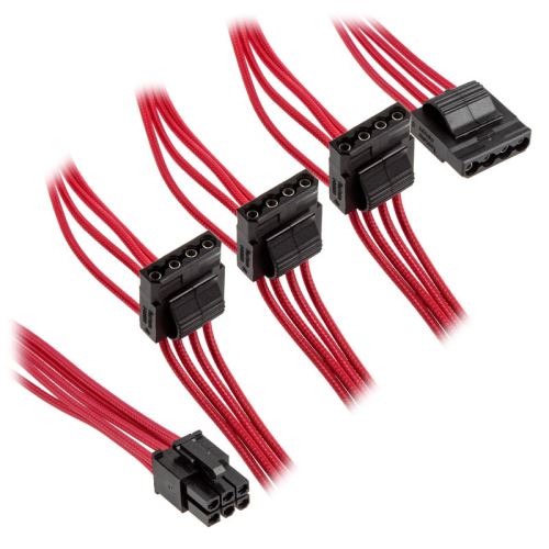corsair corsair premium sleeved 4-pol-molex-kabel - rot noir