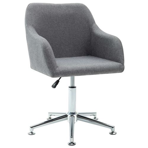 vidaXL 2 pcs Chaises pivotantes de salle à manger Gris clair Tissu