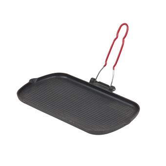 Grill rectangulaire en fonte 37 x 22 cm - Invicta - Noir - Fonte émaillée - 1