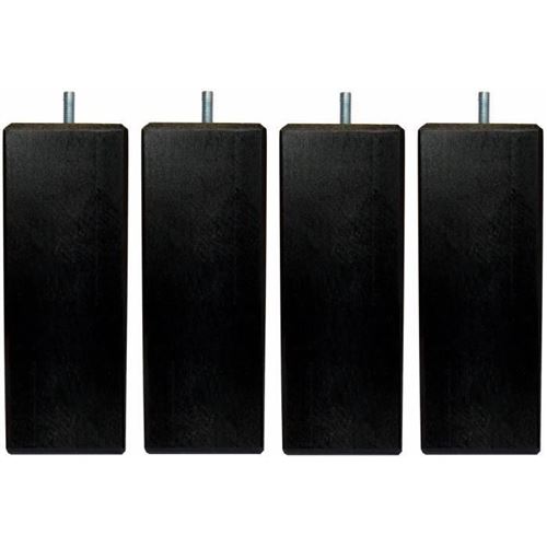 Jeu De Pieds Carres L 7 Cm X L 7 Cm H 14,5 Cm - Noir - Lot De 4