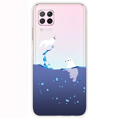 Coque en TPU impression de motifs souple ours polaire pour votre Huawei P40 Lite/Nova 6 SE/Nova 7i