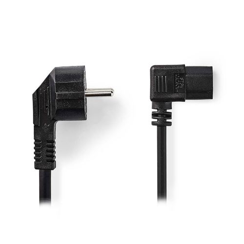 Nedis Stromkabel Schutzkontaktstecker, IEC-320-C13, 2m, Schwarz