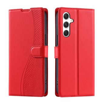 Coque pour Samsung Galaxy A15 5G/4G Etui à Rabat en Cuir PU GANGXUN avec Porte-cartes Magnétique - Rouge - 1