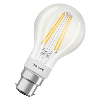 Ampoule LED intelligente LEDVANCE avec technologie Bluetooth - base B22D -  Dimmable - Blanc chaud (2700K) - remplace incandescent avec 60W -  contrôlable avec Google - Alexa et Apple Homekit - Smart +