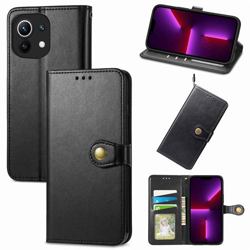MPFRANCE Housse pour Xiaomi Mi 11 Pro Noir [Porte Carte, etui portefeuille, boucle]