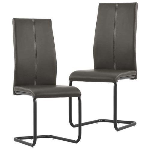 vidaXL Chaises de salle à manger cantilever 2 pcs Marron Similicuir