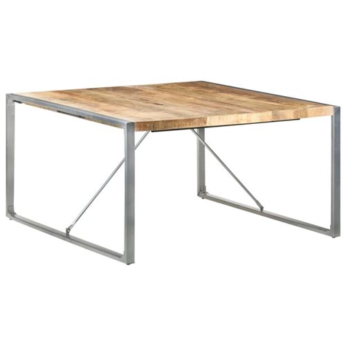 vidaXL Table de salle à manger 140x140x75 cm Bois de manguier brut