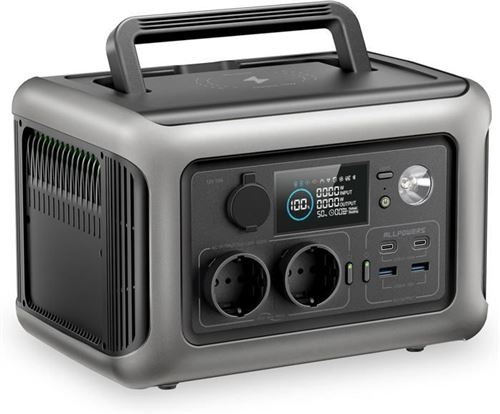 ALLPOWERS Estación de energía portátil R600, batería LiFeP04 de 299Wh con 2 salidas de CA de 600W (1200W) para acampar al aire libre, RV y hogar