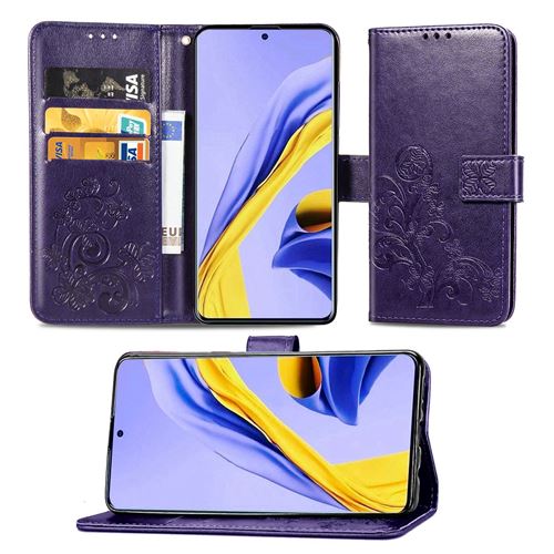 MPFRANCE Housse pour Samsung Galaxy A51 5G Violet [Fleur de Lys]