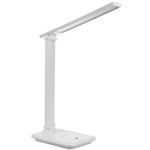 Lampe De Bureau LED USB - 3 Intensités Lumineuses - Bras Flexible 27cm - Alimentation Piles Ou USB - Blanc