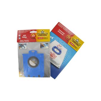 Boite de 4 sacs aspirateurs universels Top Filter avec Adaptateur Click Bag pour aspirateurs AEG Philips 069 - 1