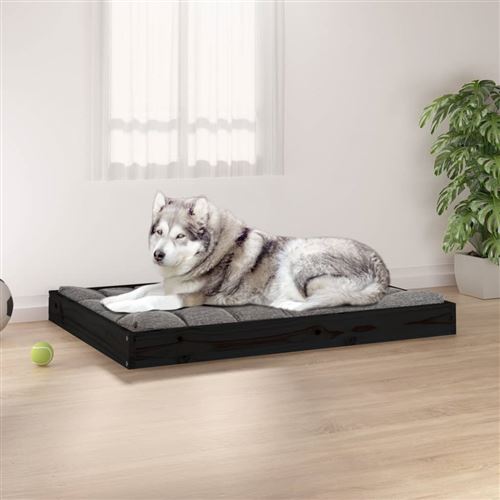 Meilleurs prix pour vidaXL Lit pour chien Noir 101,5x74x9 cm Bois de pin solide