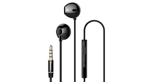 BASEUS - Écouteurs Intra-Auriculaires - Jack 3.5mm - Avec Microphone - Noir - Image 2