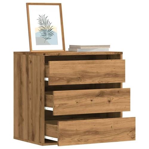 Commode d'angle chêne artisanal 60x41x58 cm bois d'ingénierie - Vidaxl