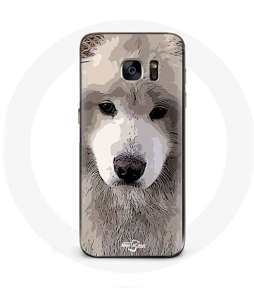 Coque pour samsung galaxy S6 edge Samoyède Gris Race de chiens Maniacase