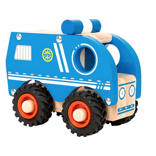 Non Communiqué Bleu Voiture De Police En Bois - Small Foot