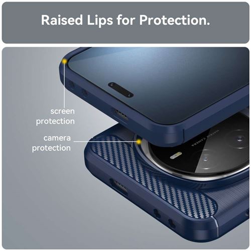 Coque Avizar Pour Honor Magic 7 Pro – Carbone Effet Cuir Tissé Et Silicone – Bleu