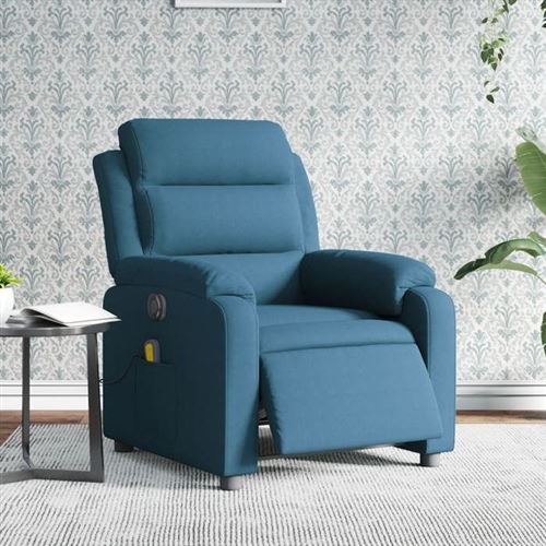 Non Communiqué Bleu Vidaxl Fauteuil De Massage, Relaxation Électrique Réglable Velours