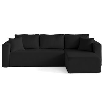 Housse en velours côtelé pour canapé déhoussable Topaze - Noir - 1