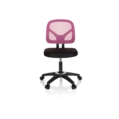 Chaise pour enfant / Chaise de bureau pour enfant KID YU 100 Tissu maille Rose/Noir hjh OFFICE