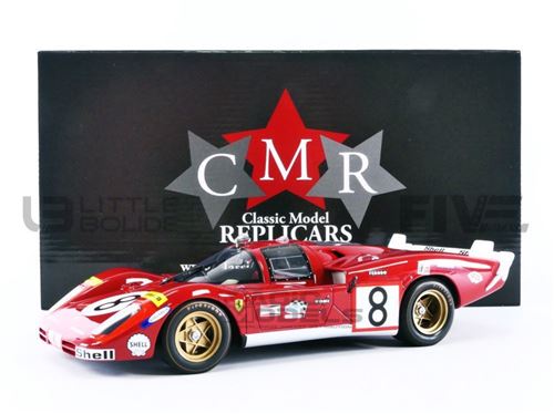 Voiture Miniature de Collection CMR 1-18 - FERRARI 512 S Long Tail - Le Mans 1970 - Red / White - CMR027