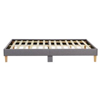 Lit Futon Double 160 x 200 Tissu Gris - 1
