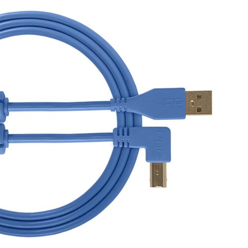 UDG U 95006 Lb - Câble UDG USB 2.0 a-b Bleu Coudé 3m