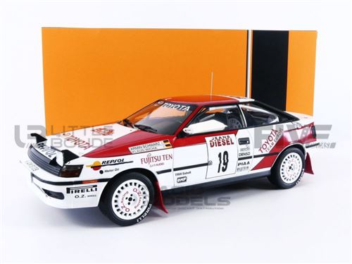 Voiture Miniature de Collection IXO 1-18 - TOYOTA Celica GT-4 ST165 - San Remo 1990 - White / Red - 18RMC069C