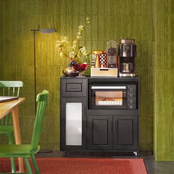 SoBuy Buffet Meuble Rangement Micro-Ondes 60x40x120cm Blanc - Armoire Cuisine FSB47-W