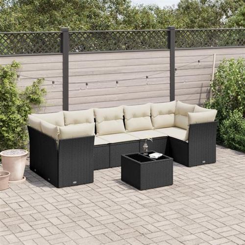 Non Communiqué Noir Salon De Jardin Modulable Vidaxl Resine Tressee 8 Pieces X 289 X 69 7 Personnes