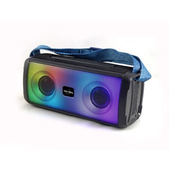 Enceinte Lumineuse Bluetooth - Hp345-B - 10W - LEDs - Bluetooth V5.3 - Micro - TWS - FM - USB 2.0 - Micro Sd - Aux-In - 1