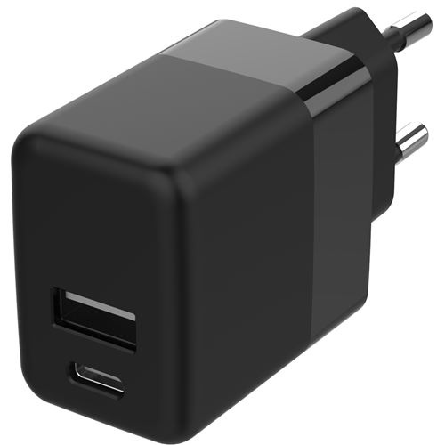 Wall Charger - Chargeur - Connexion USB-C et USB - Power Delivery - 20 Watt - Noir Accezz