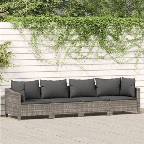 Non Communiqué Gris Salon De Jardin Vidaxl Resine Tressee 4 Pieces 63 X 63 X 55.5 4 Personnes