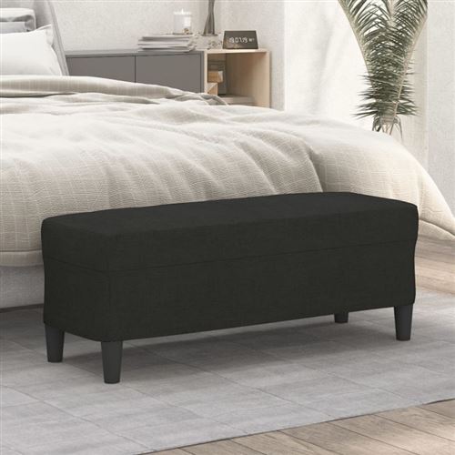 Vidaxl Noir Banc 100X35x41 Cm Tissu - Image 2
