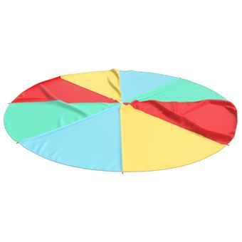 SUPNFOX Parachute Arc-en-Ciel Enfant 3m - 10 Poignées - Jeu Coopératif