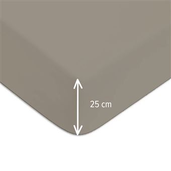 Drap-housse Coton Blanc Bonnet 25 - 140x190 cm, 100% coton