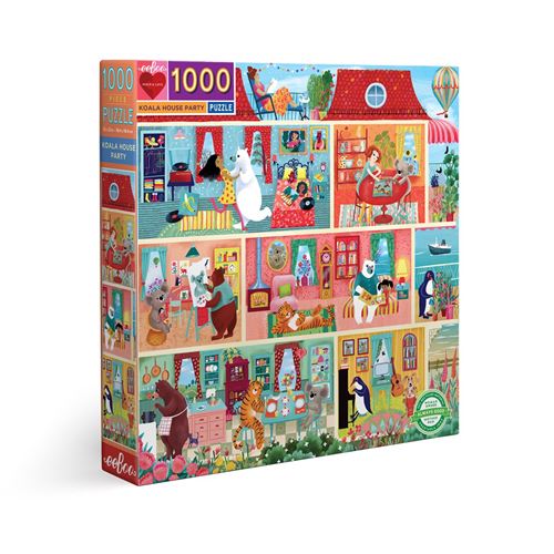 Puzzle carton adulte 1000 pieces KOALA HOUSE PARTY EEBOO Carton Multicolore