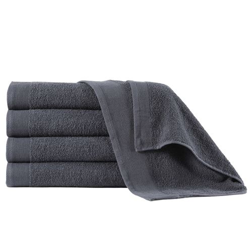 vidaXL Serviettes à main 5 pcs Coton 450 g/m² 50x100 cm Anthracite