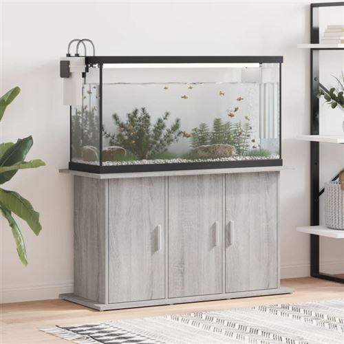 Support pour aquarium sonoma gris 101x41x58cm bois d ingénierie