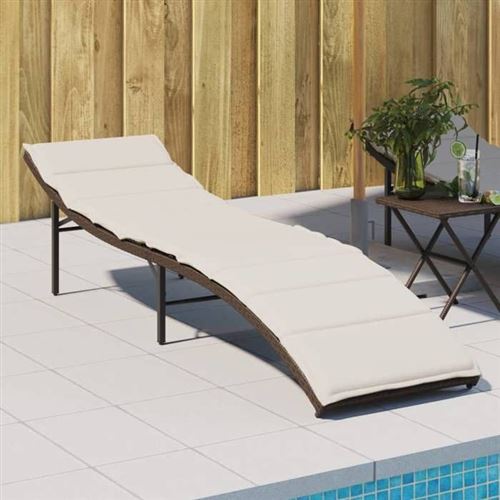 VidaXL - Chaise longue rotin synthétique, One Size, Marron