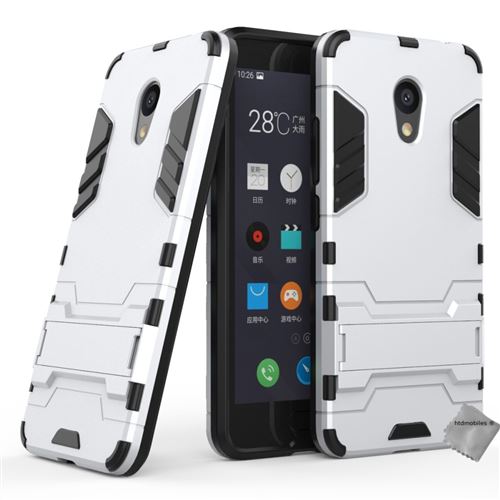 Housse etui coque rigide anti choc pour Meizu M5C avec film ecran - ARGENT