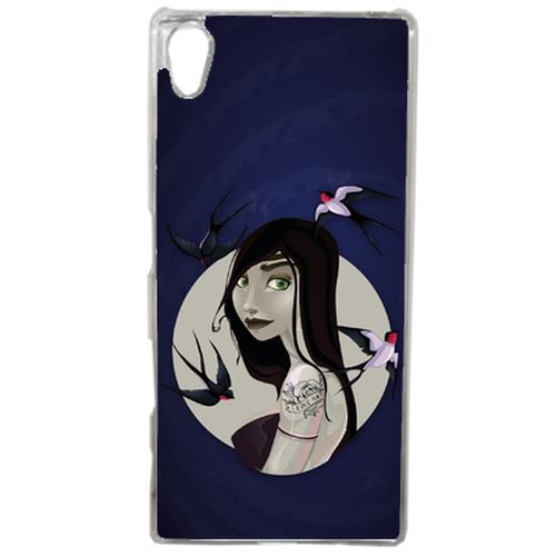 Coque Illustration Fond Bleu Fonc Compatible Sony Xperia Z5 Transparent