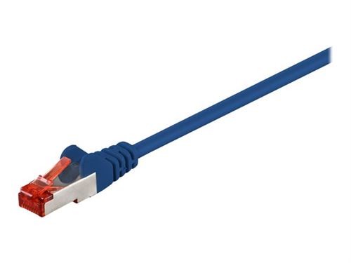 wentronic - Verbindingskabel - RJ-45 (M) naar RJ-45 (M) - 15 cm - SFTP, PiMF - CAT 6 - halogeenvrij, rond, met strengen - blauw