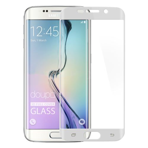 doupi FullCover Verre Protection pour Samsung Galaxy S6 Edge Plus, Prime 9H HD 3D Touch Trempé écran protecteur Couverture complète, blanc