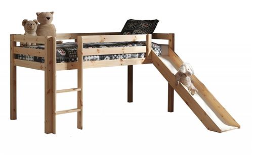 Beige Vipack Pino Lit Compact Avec Toboggan Pin Massif Nature 209 X 217 X 114 Cm - Image 1