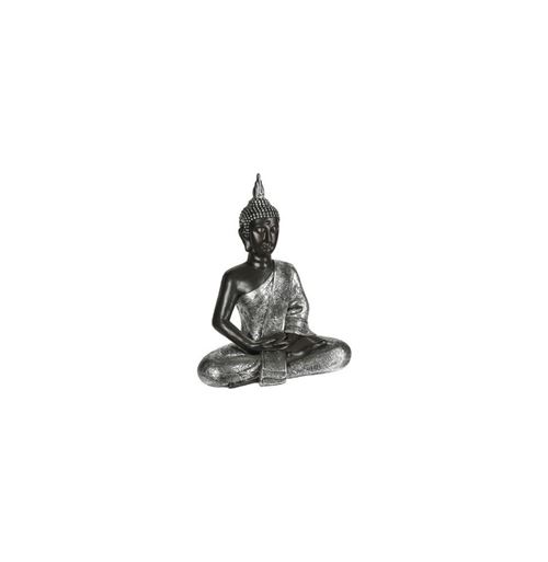 Statue Bouddha méditation - L 52 x l 30 x 63 cm - Marron et Argenté